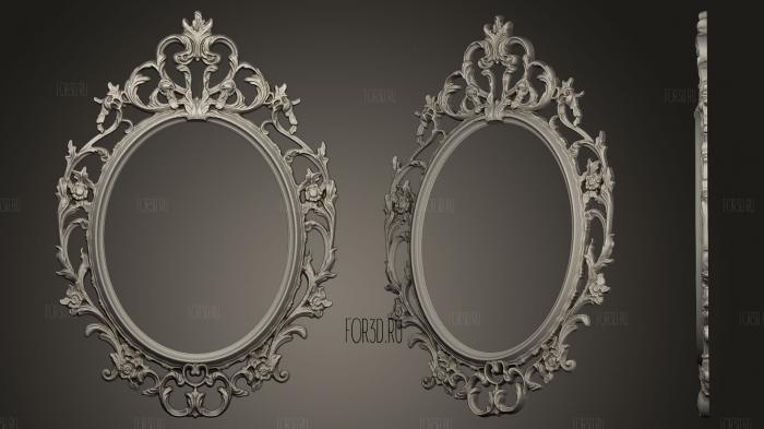 Ornamental mirror frame stl model for CNC